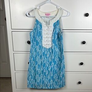 Lilly Pulitzer Aqua and White Nautical Sheath Dress - 4